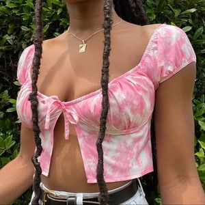 Pink Tie-Dye Crop Top✨